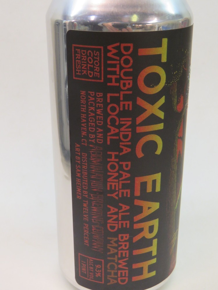 Craft Beer Empty Can ~ ABOMINATION Brewing Toxic Earth Double IPA with Matcha