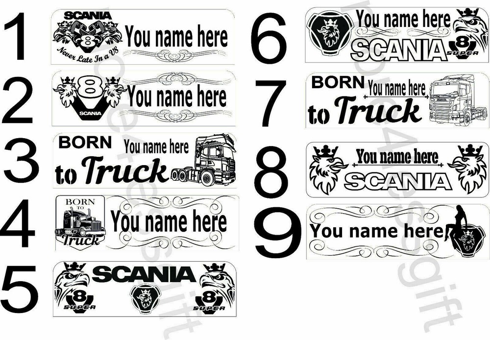 Name Plates Truck Lorry Interior Engraved App,USB and Remote Control
