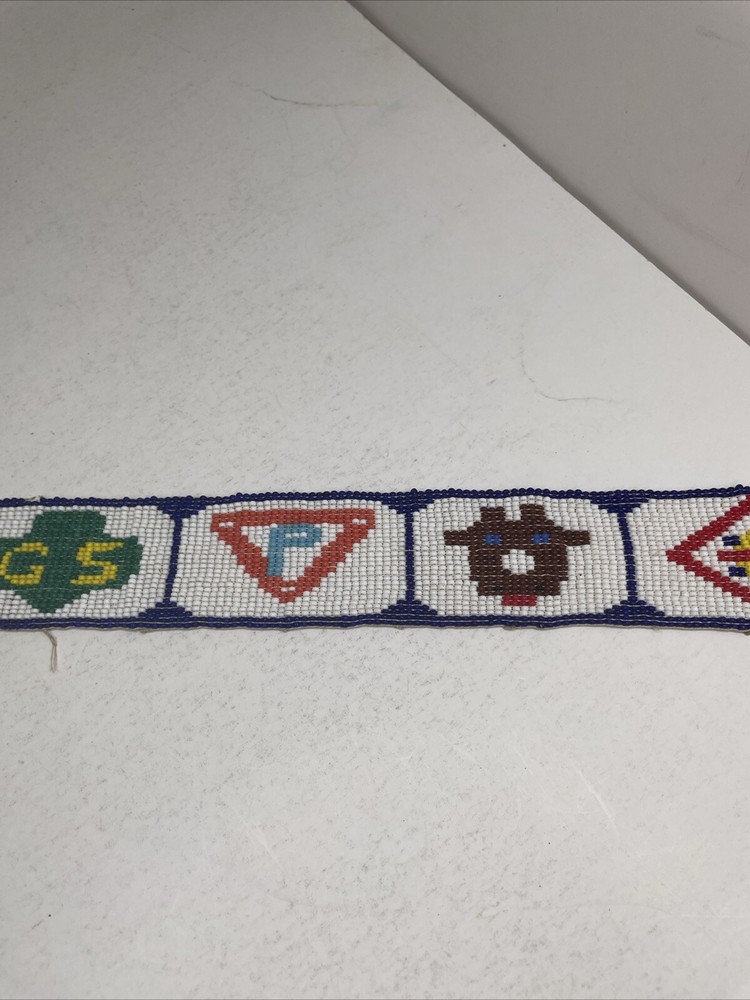 VTG Beaded hanging Sash Panel Unique Folk Art