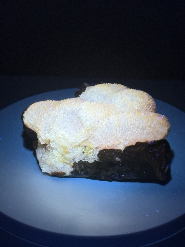 RADIANT Fluorescent & Phosphorescent Orange Calcite Crystal Cluster - Morocco