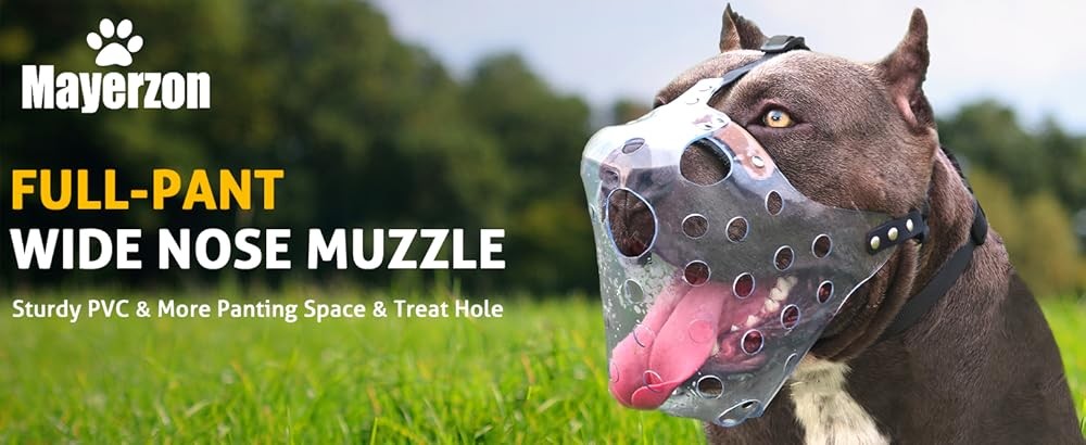 Pitbull Muzzle, Basket Muzzle for Lar Dogs Rottweiler to