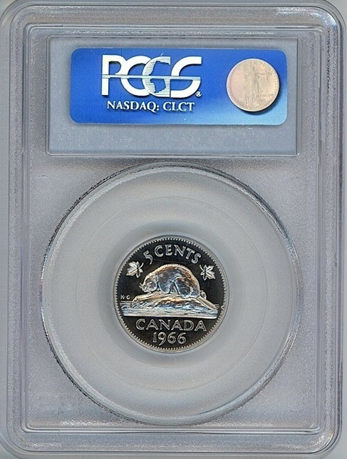 1966 Canada five cents nickel PCGS PL66