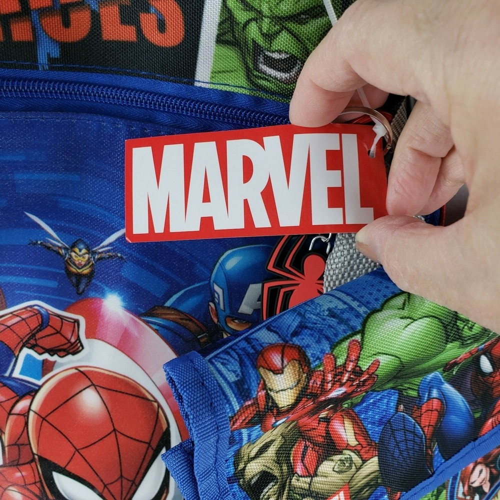 Marvel Heroes Set Backpack Lunch Tote Water Bottle NWT