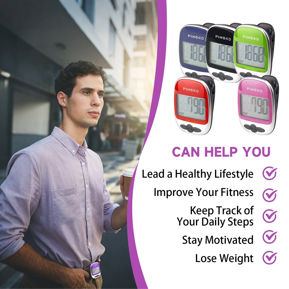 Best Pedometer for Walking Accurately Track Steps Multi-Function Portable Sport