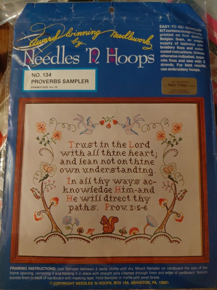 Needles N Hoops No 133 Proverbs Sampler Vintage  Pattern