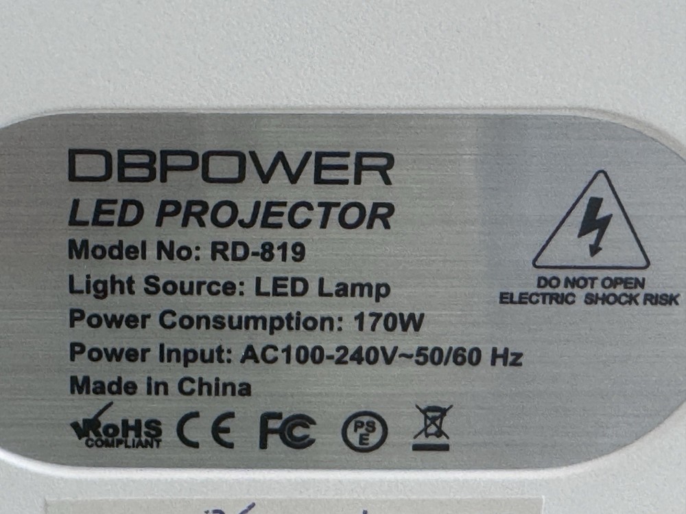 DBPOWER RD-819 LED Desktop Projector White