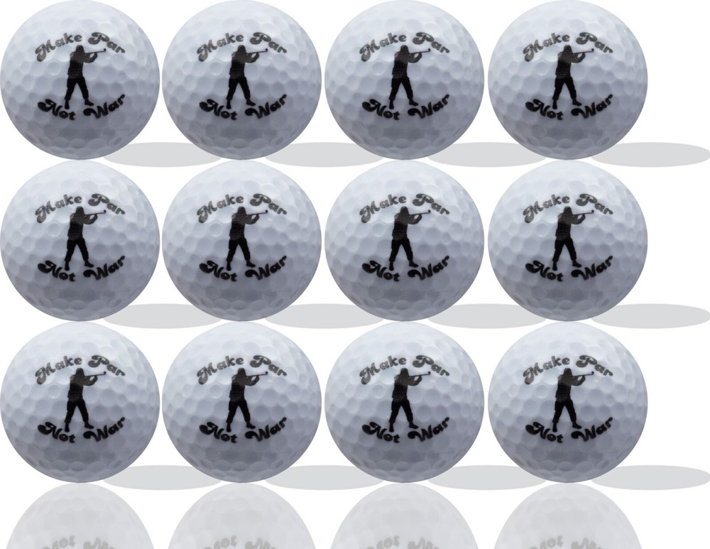 Make Par Not War Golf Balls 12 Pack - Perfect Gift Idea