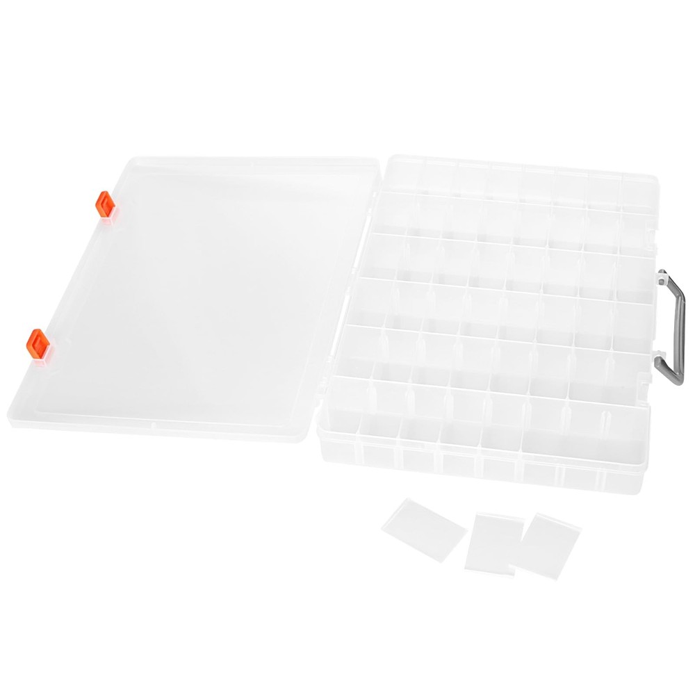 2 PCS 48 Grids Plastic Organizer Container Storage , Clear compartment Storag...