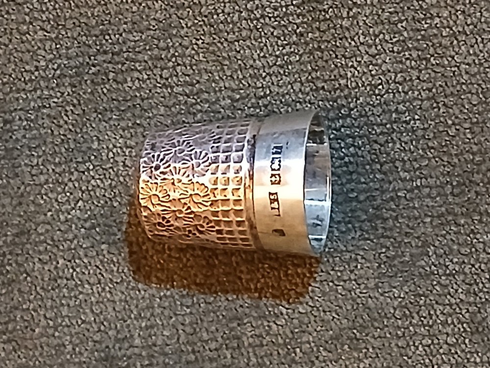 Sterling Silver Thimble with Intricate Design