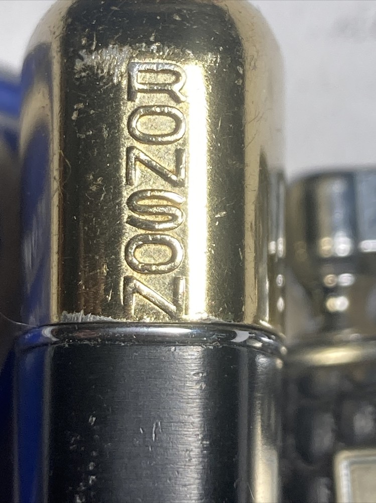 2 Vintage Ronson Typhoon Gold Black Tone Lighter