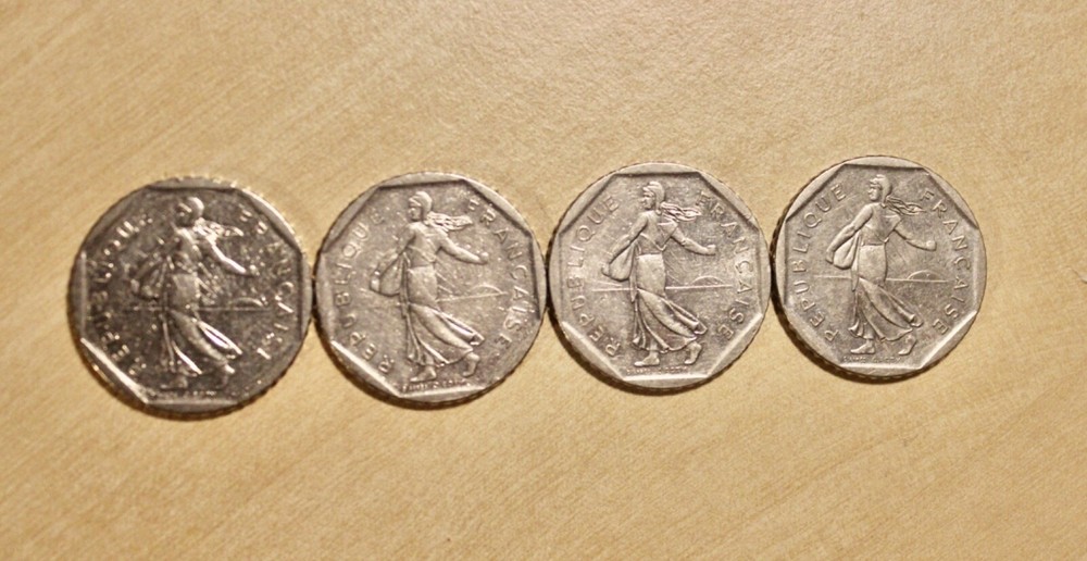 Old French 2 Franc Coins