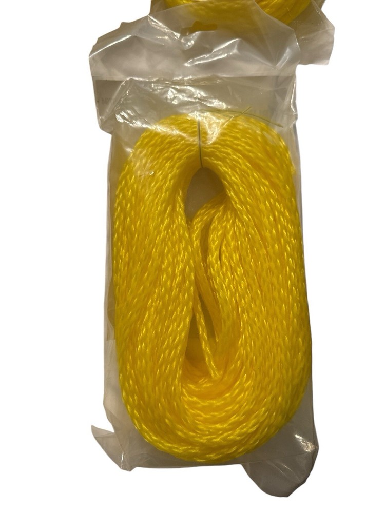 Blue Hawk 100’ X 1/4” Yellow Hollow Braid Poly Rope NIP