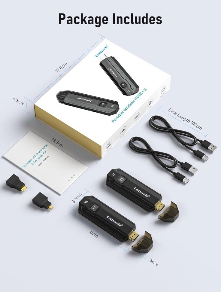 Lemorele Wireless HDMI Transmitter and Receiver Extender Kit