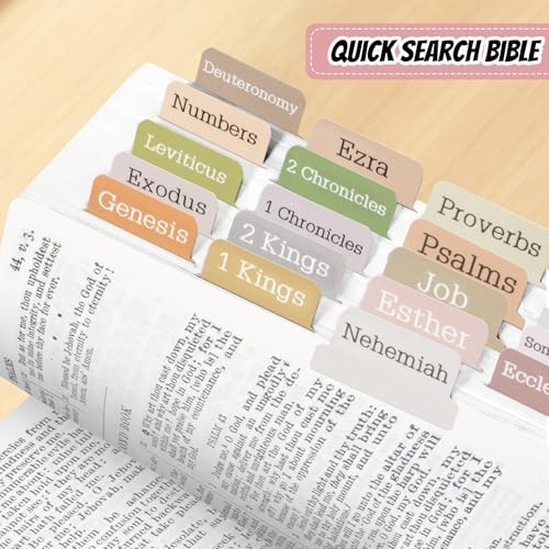 Easy To Read Boho Bible Tabs 75 Laminated Large Print Index Tabs for Navigation