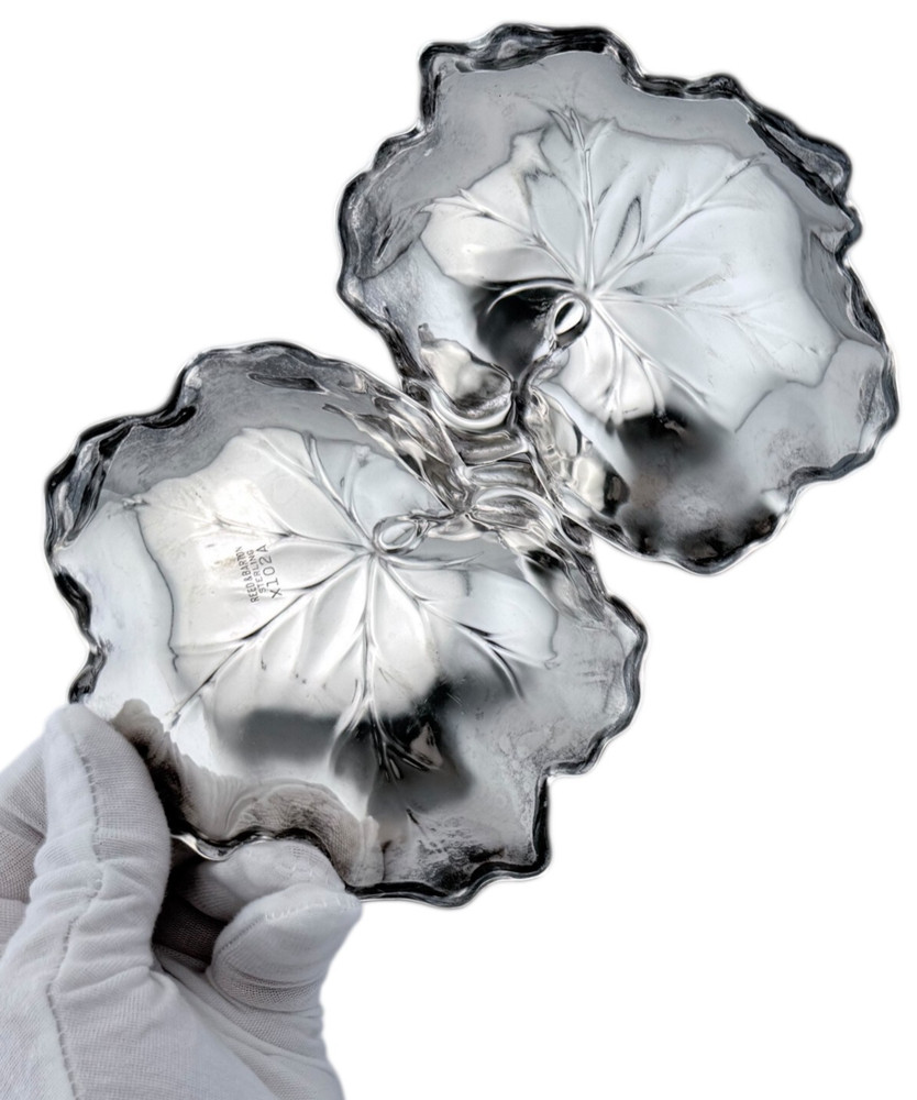 Reed & Barton, Sterling Silver Double Leaf Candy Dish