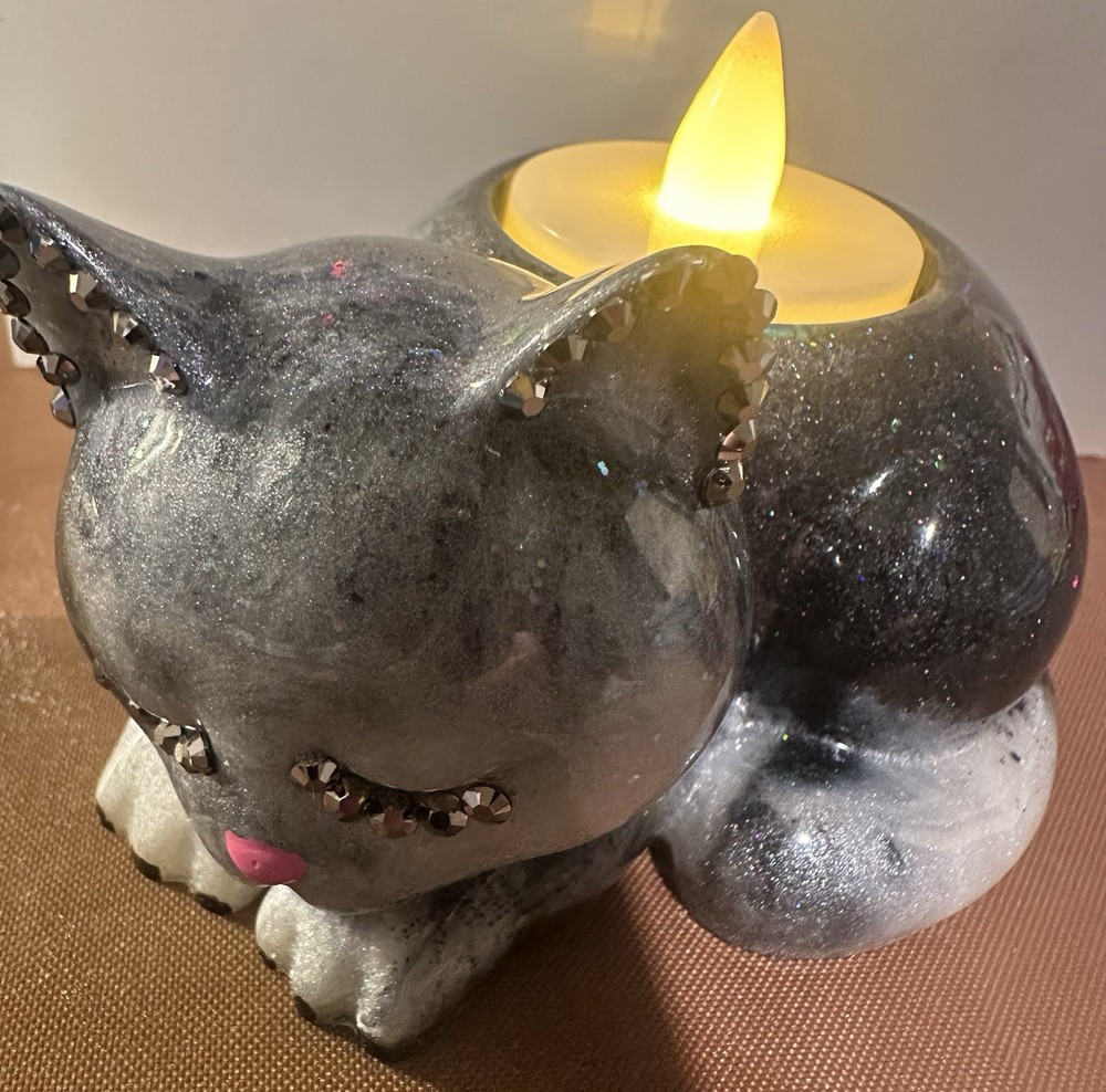 Resin Cat Tea light Holder