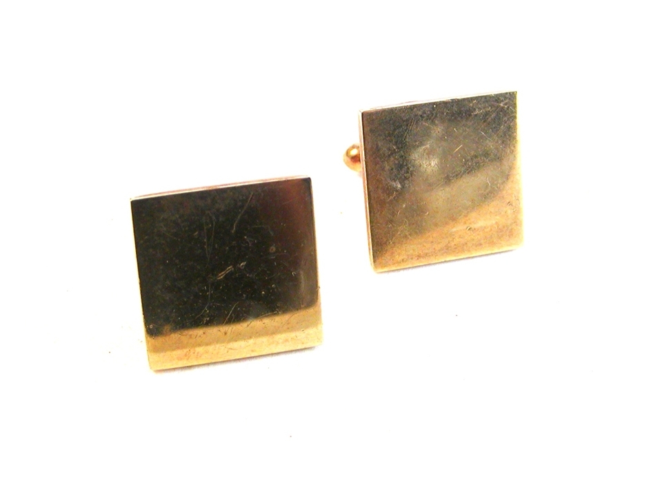Vintage Gold Tone Square Cufflinks