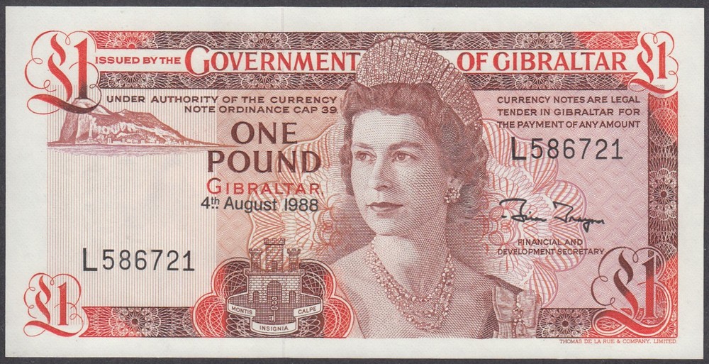 Gibraltar 1 Pound 1988 UNC