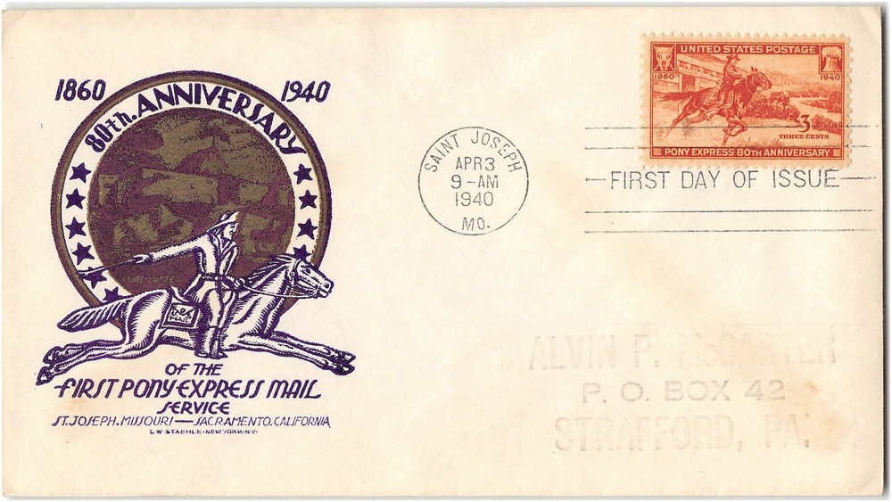US #894 First Day Cover (FDC), 1940
