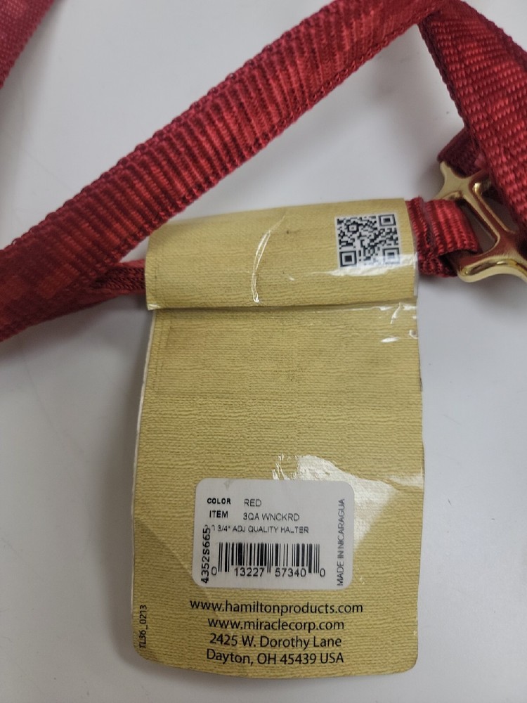 3/4 In Adjustable Quality Halter Red