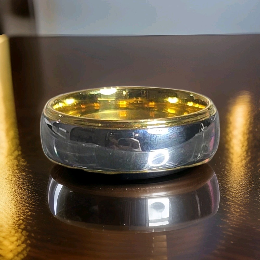 Mens 2 Tone Wedding Band