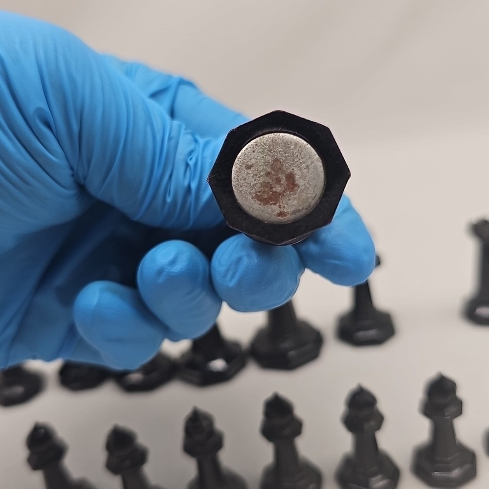 Replacement Drueke Chess Pieces: Black Octagonal Plastic Weighted, 16 Pieces