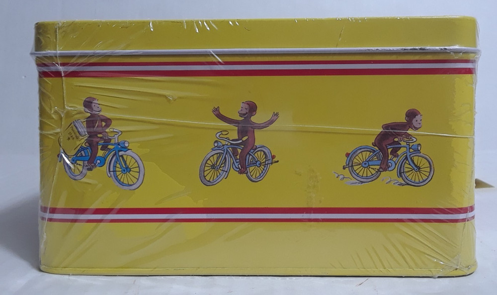 Curious George Tin Lunch Box Collectible Keepsake /Red Handle/Pristine Sealed