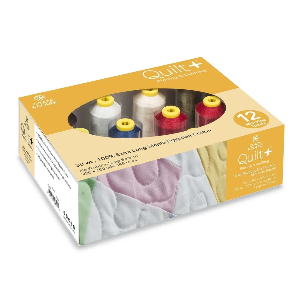Coats & Clark Quilt + Piecing & Quilting Thread 12 Spool Set Basic Colors