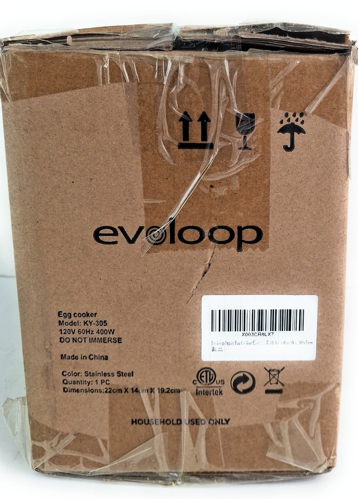 EVOLOOP Quick Egg Cooker 6 Eggs Capacity Model KY-305