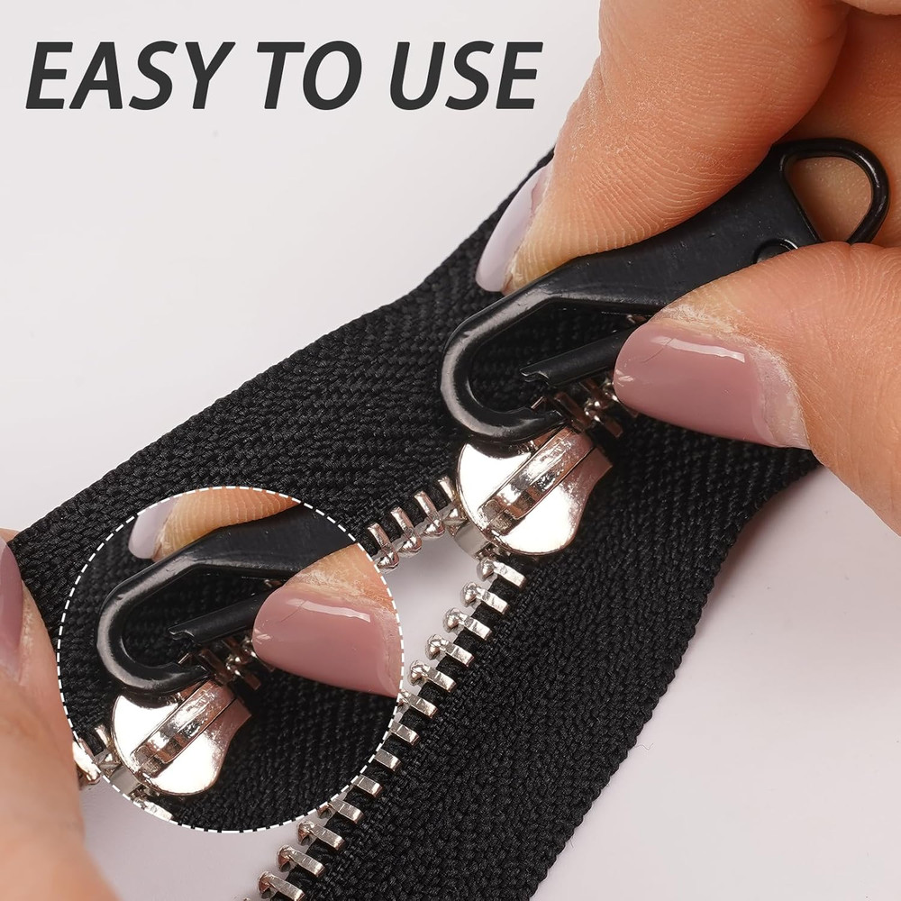 Zipper Pull, 6 PCS Replacement Metal Zipper Handle Mend Fixer Tab for Luggage, S