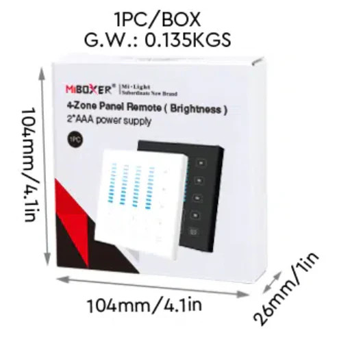Miboxer 4-Zone Brightness Panel Remote White