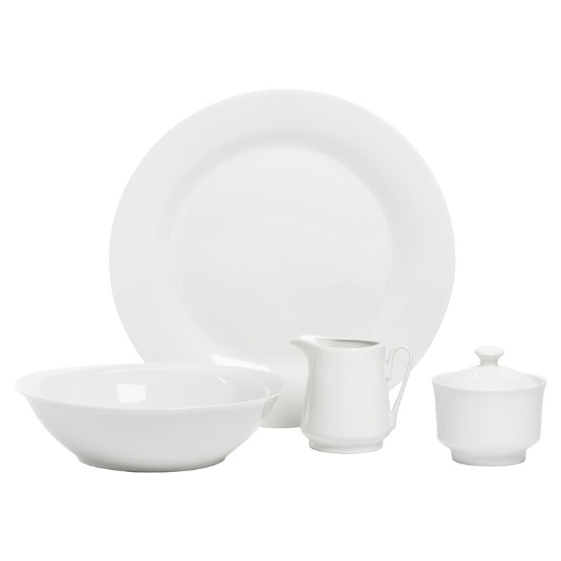 44-Piece White Porcelin China Dinnerware