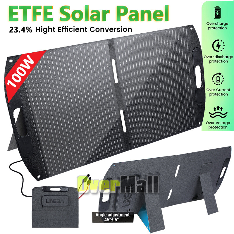 100W Foldable Solar Panel 12V ETFE Caravan Home Off Gird Battery Charging Power