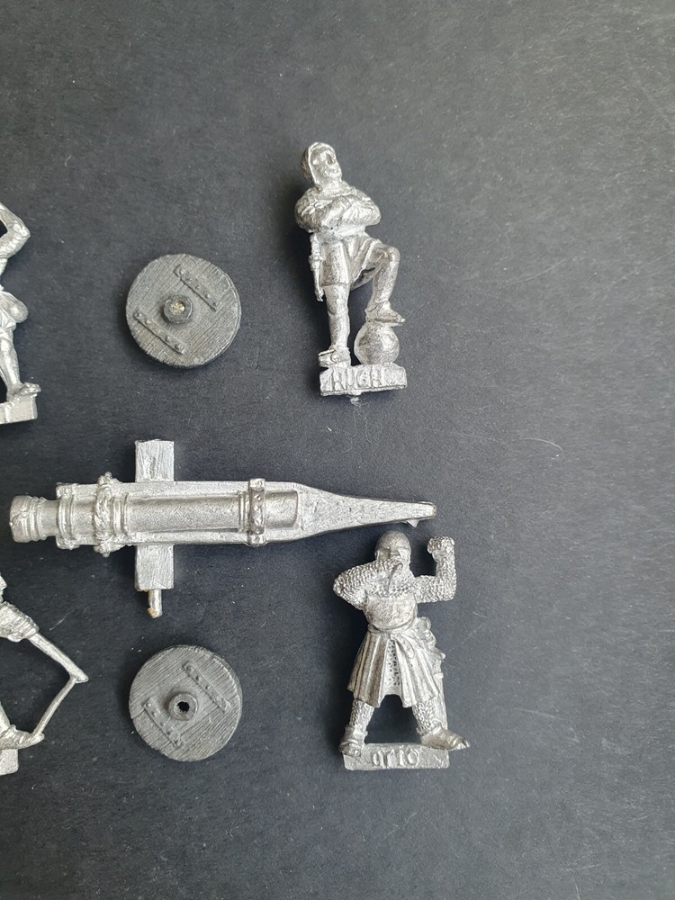 WARHAMMER FB BRETONNIAN CANNON PLUS COMPLETE CREW UNSTRIPPED ORIGINAL OOP GW
