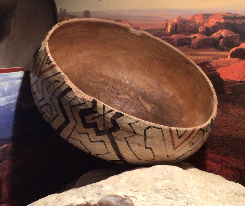 Peruvian Shipibo Handmade Painted Ceramic Bowl with Geometric Designs