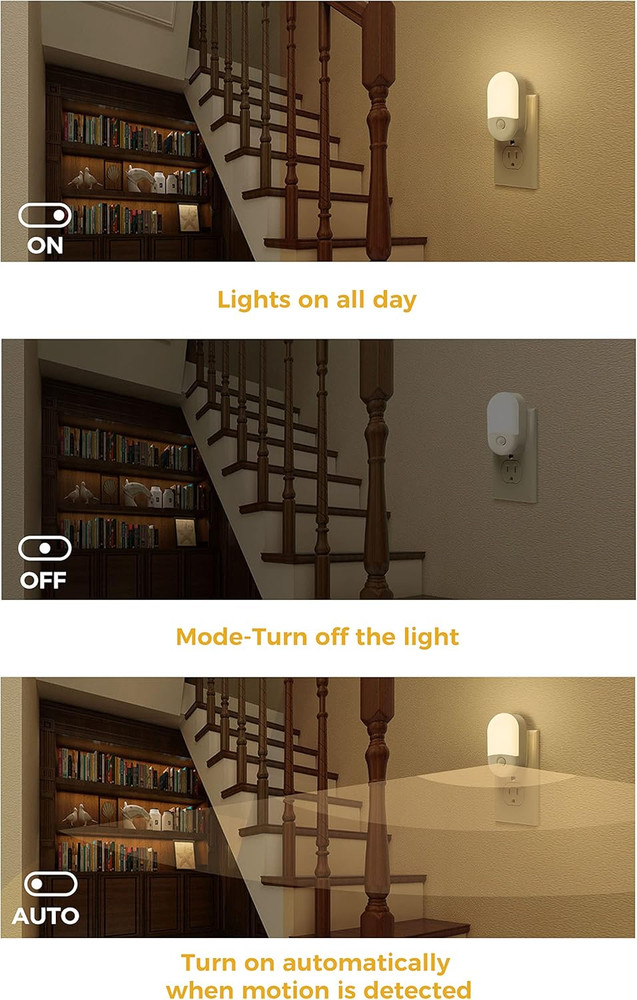 Motion Sensor Night Light, 2Pack, Motion Activated Night Light, Night Lights ...
