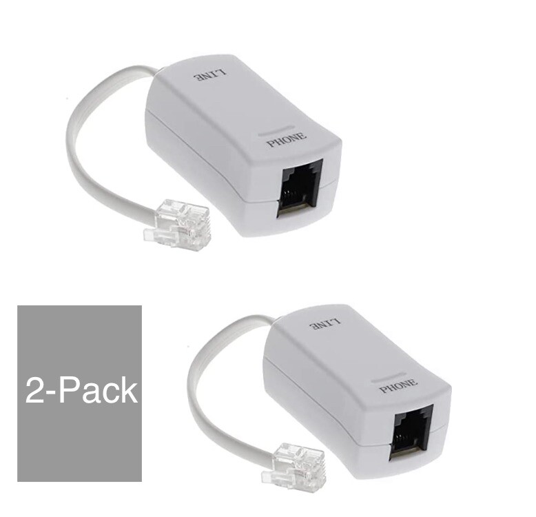 In-Line DSL Noise Filter Telephone Fax Cavalier Reduce Erratic Interruption 2Pak