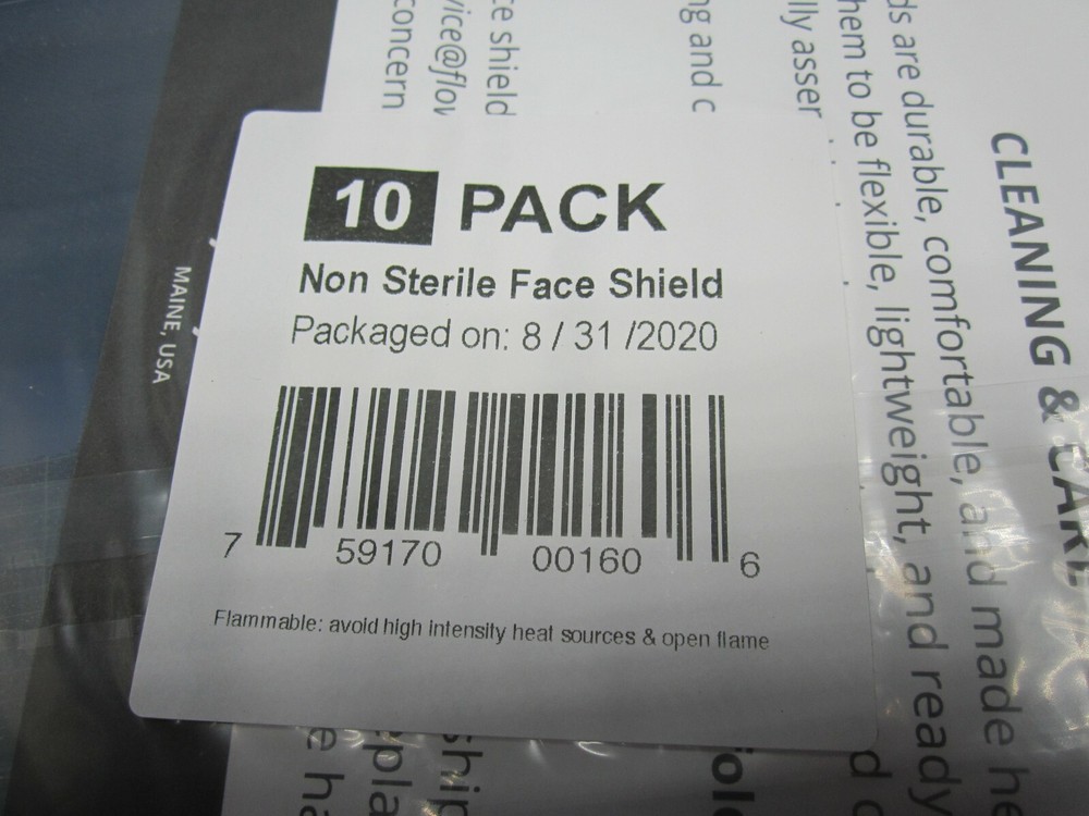 10 Pack Flowfold Face Shield Masks Protective Face Shields Full Face Clear
