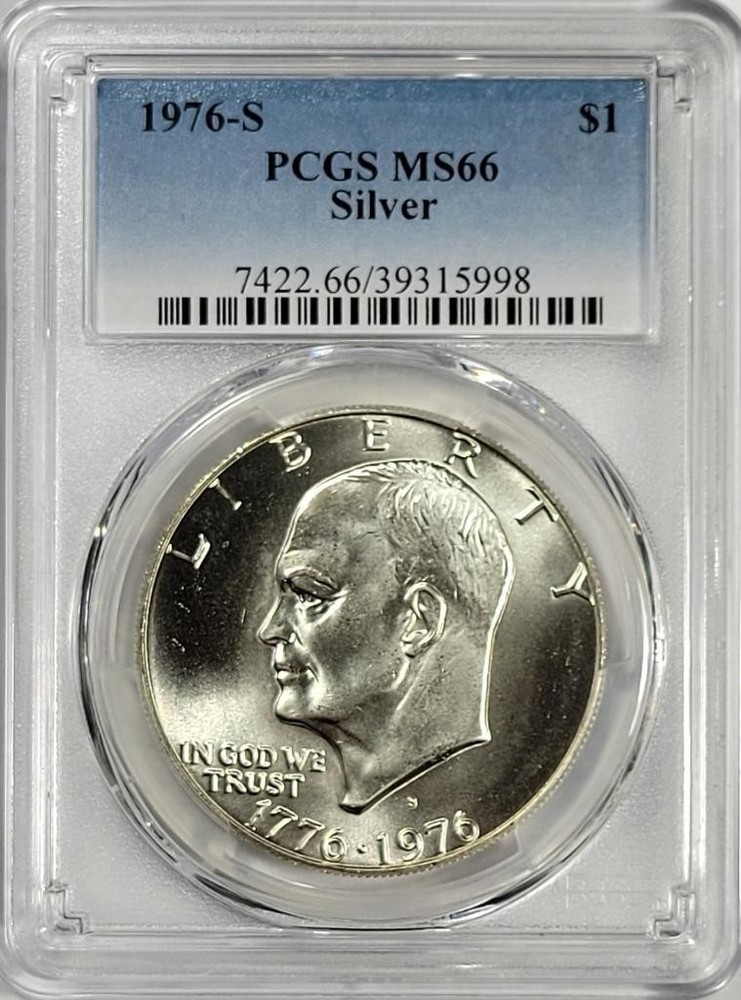 1976 - S  Silver Eisenhower Dollar -  PCGS  MS66