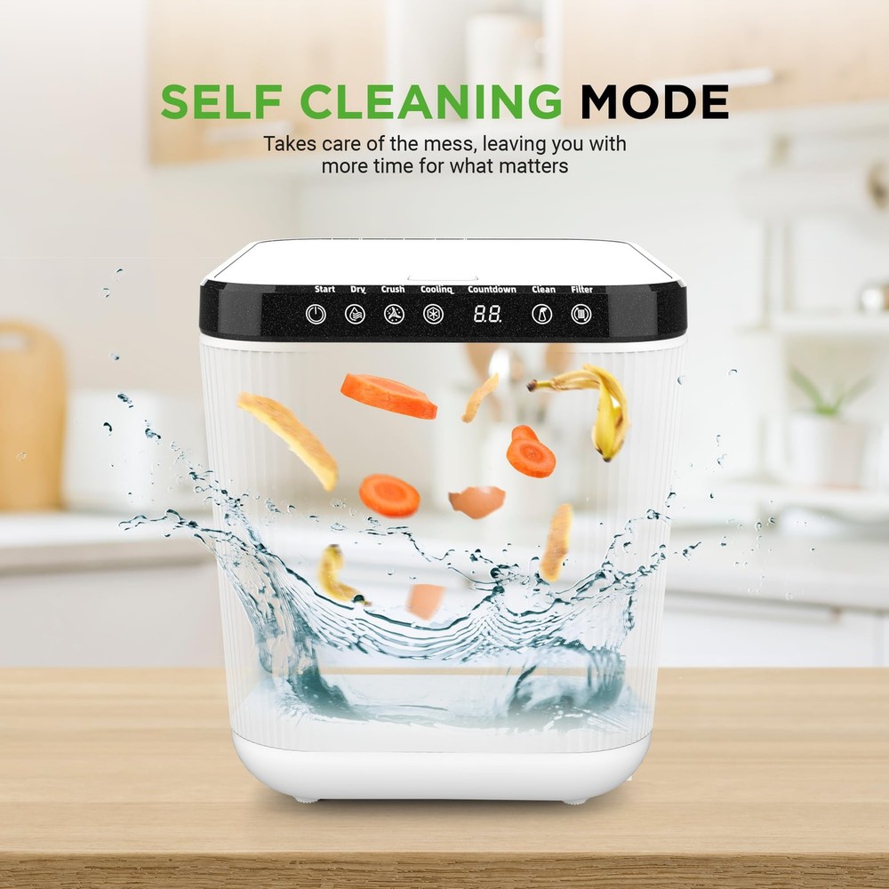 Nutrichef 3L Electric Kitchen Composter - White