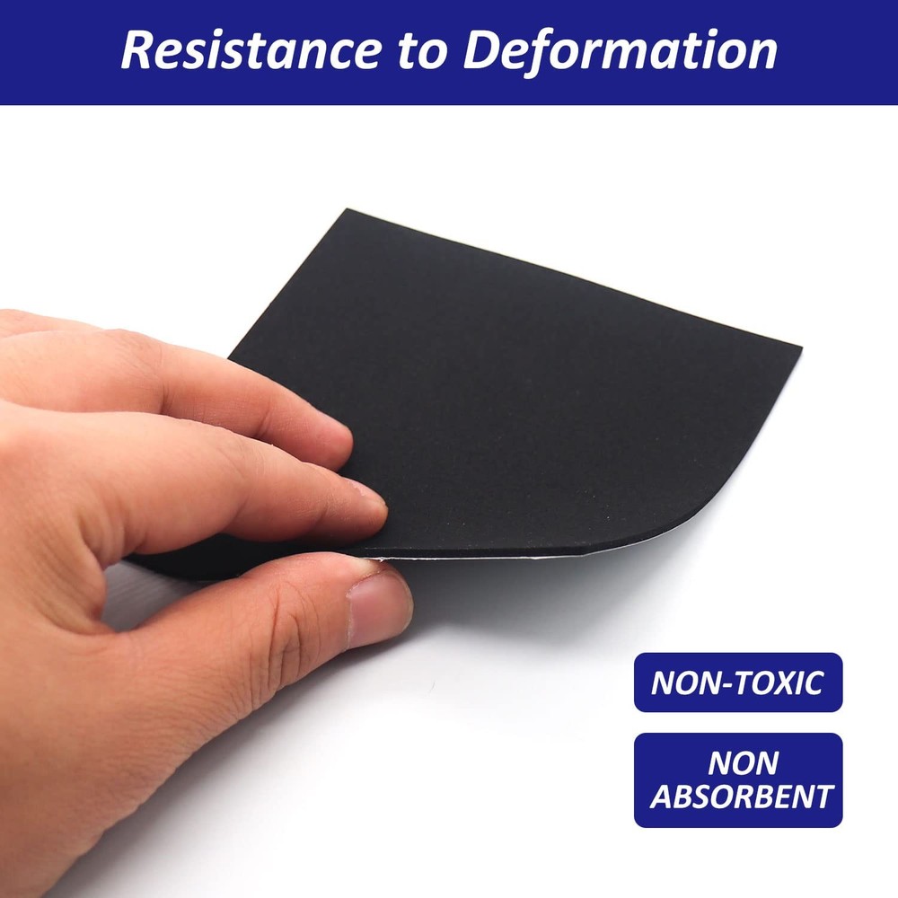 Foam Padding Sheets with Adhesive Backing - 4Inch x x1/16Inch, Black