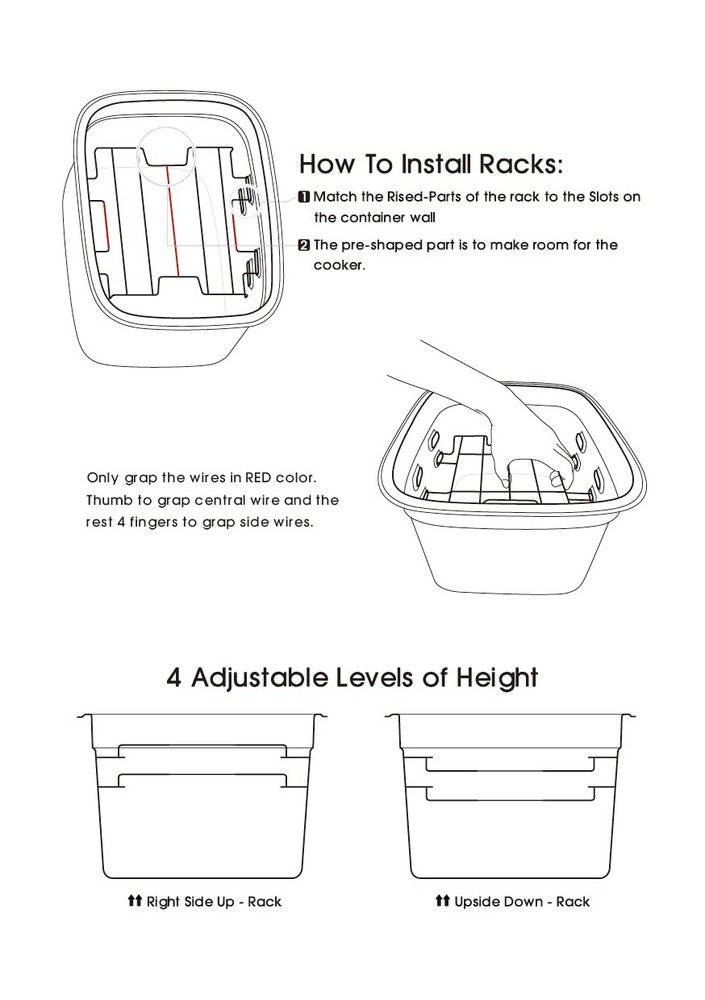 Versatile 12-Quart Sous Vide Container with Built-in Rack and Collapsible Hin...