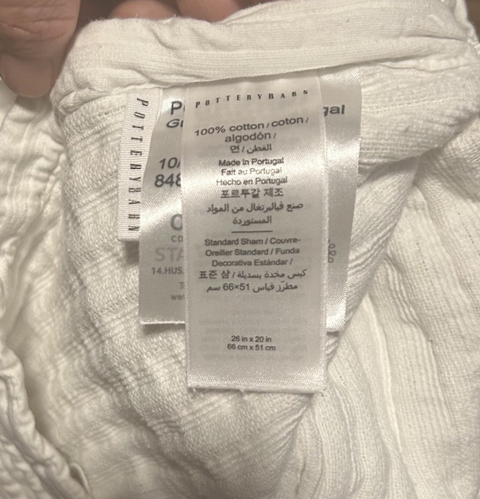 2 Pottery Barn Standard Pillow Shams 26X20