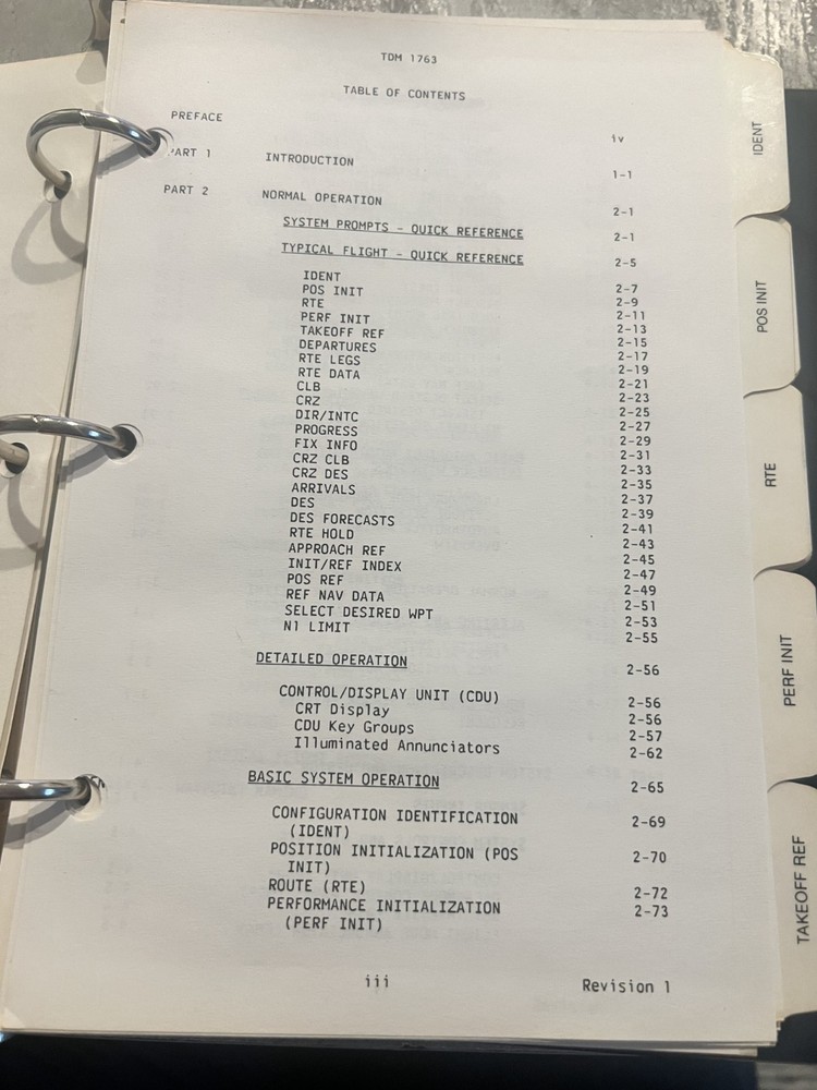 1986 TMD 1763 FLIGHT AIRLINE MANAGEMENT COMPUTER SYSTEM GUIDE TRAINING MANUAL
