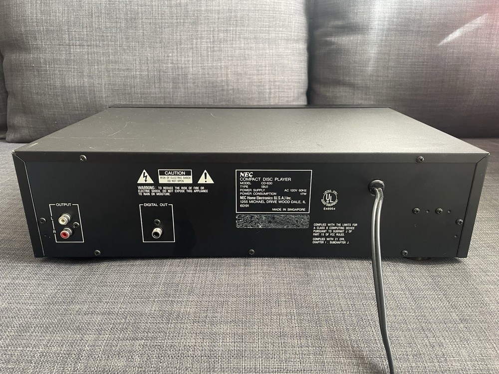 NEC Compact Disc Player CD-630 Black CD Player WORKS