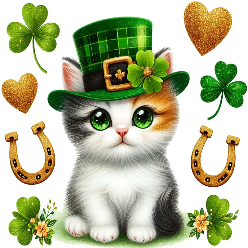 30 Custom Irish Celebration Kitten Personalized Address Labels