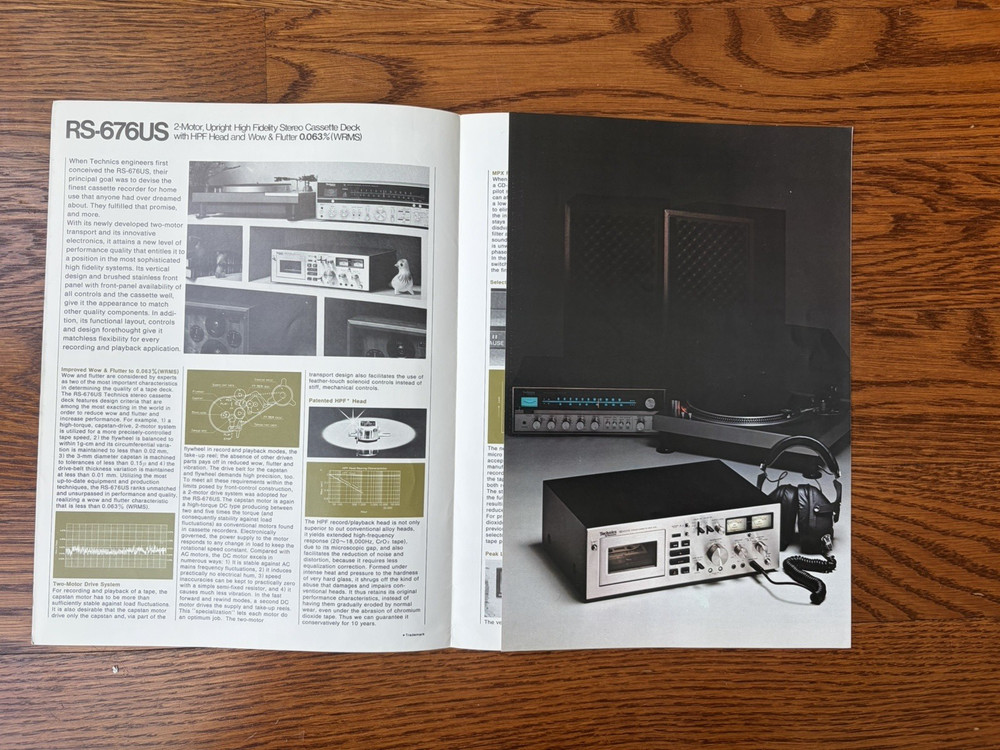 Technics RS-676US Cassette Tape Deck Original Box and Paperwork Multi Voltage