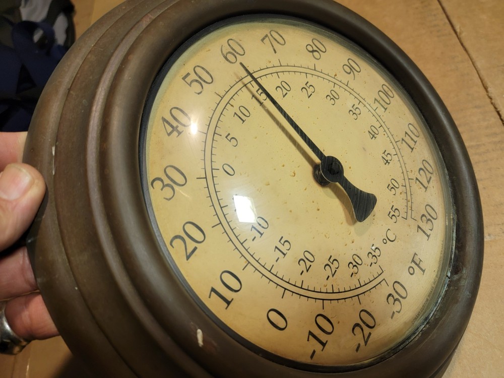 Conant Custom Brass Hanging Wall Thermometer