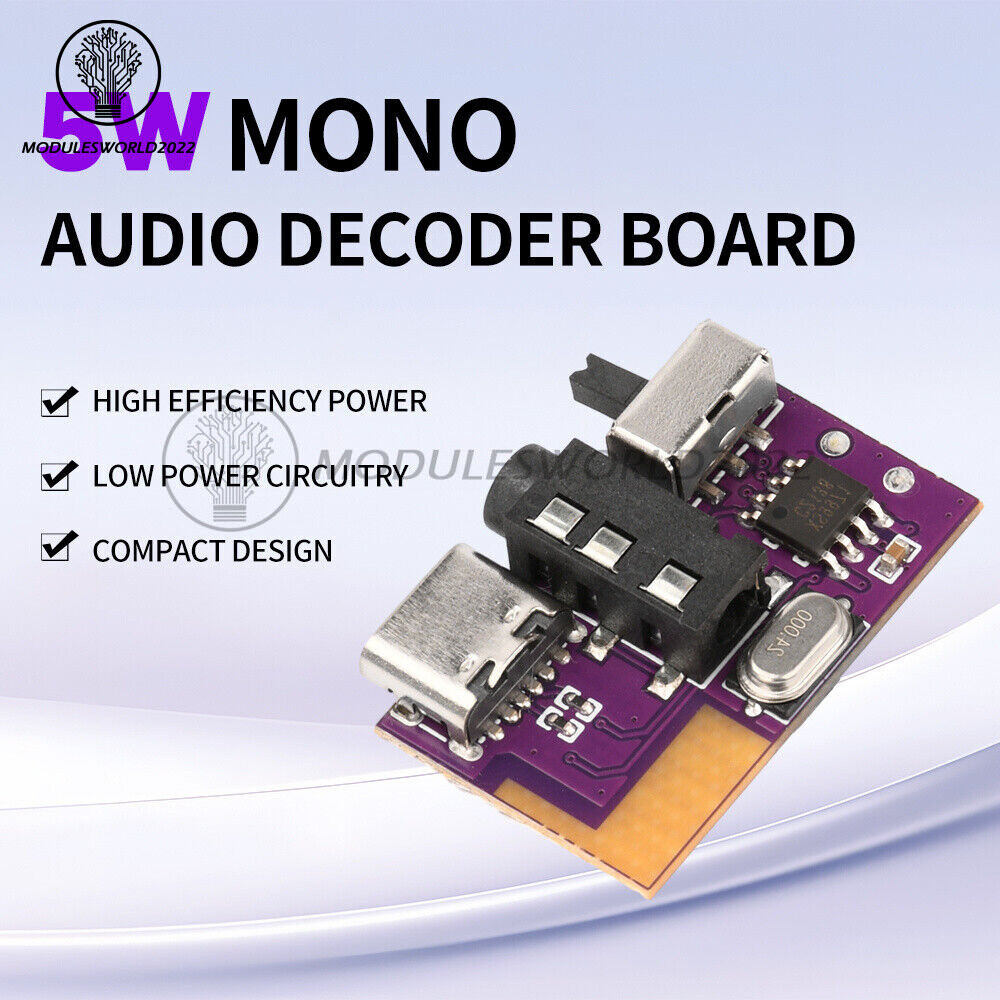 DC3.5V-5V 10W Type-C Bluetooth Mono Audio Amplifier Decoder Board TWS 3.5mm DIY