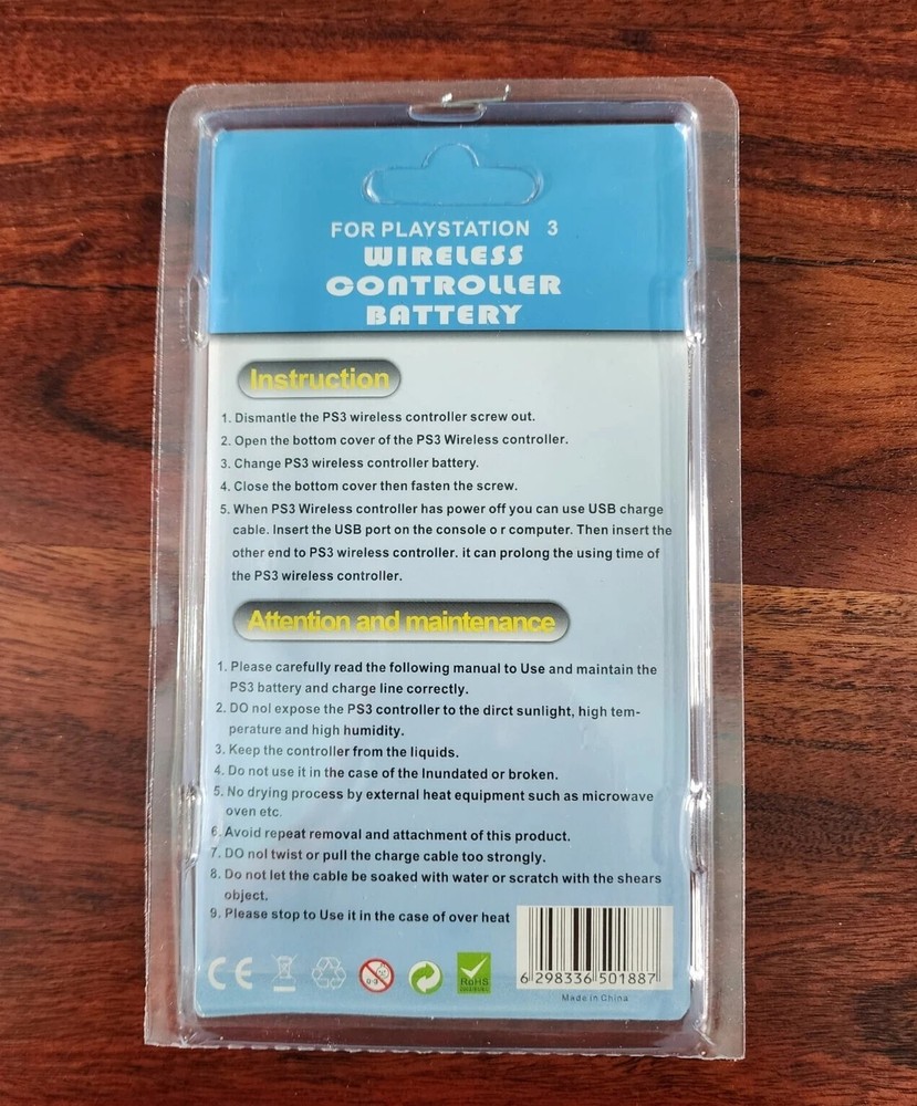 PS3-Wireless Controller Replacement Battery Complete w/ Charging Cable